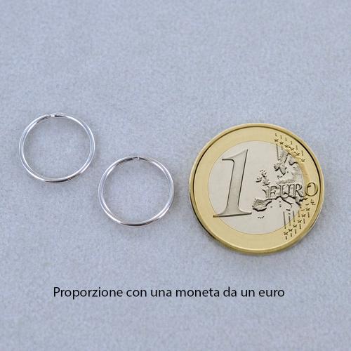 Orecchini A Cerchio In Oro Bianco 18kt (750) – Lisci E Cavi, Diametro 13mm, Larghezza 1,20mm
