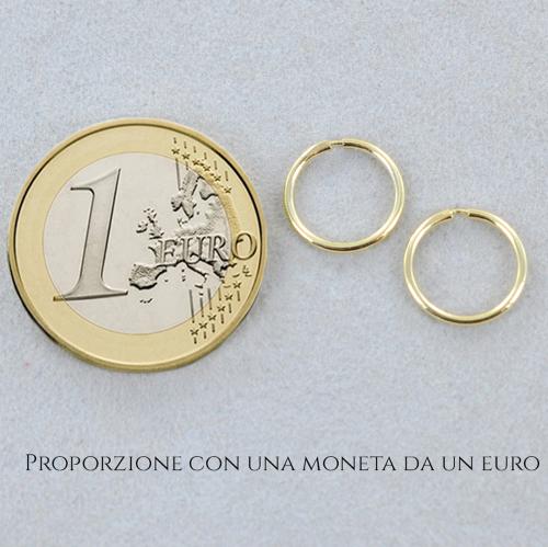 Orecchini a cerchio con sole in ottone e zirconi - Ciondolo a cerchio dorato a forma di sole - Ottone placcato oro 18 carati - 23,65x19,97x2,78 mm - RGP3113 - Italia