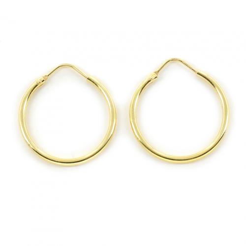 Orecchini Cerchio Oro Giallo 8-18k EDELIND | 15 Mm Larghi 2 Mm | Leggeri Con Scatola Regalo | Made In Germany