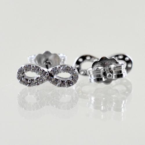 Orecchini A Mezzo Infinito Argento 925 Con Zirconie - Regalo Idea Stile Unico - 3