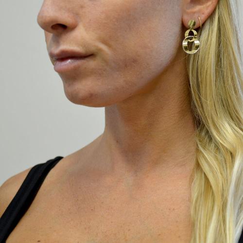 Orecchini pendenti a catena in oro massiccio 14K per donne