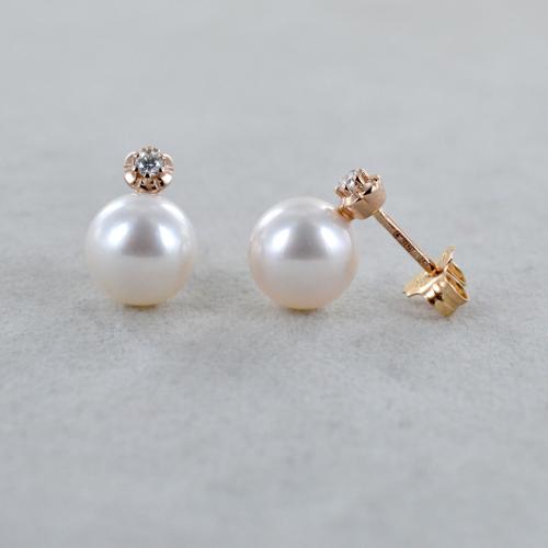 Orecchini A Fragola Fatti A Mano Con Perle Di Riso E Zirconi, Eleganti E Leggeri Per Ragazze E Donne, In Confezione Regalo Bianca - 5