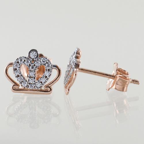 Tee-Wee Orecchini Per Bambine In Argento 925 Con Zirconi Rosa – Fiore Smaltato, 0,8 Cm, Regalo Gioiello