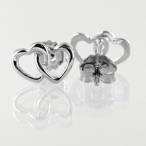 Orecchini dorati con charm a forma di cuore con zirconi colorati|tutti