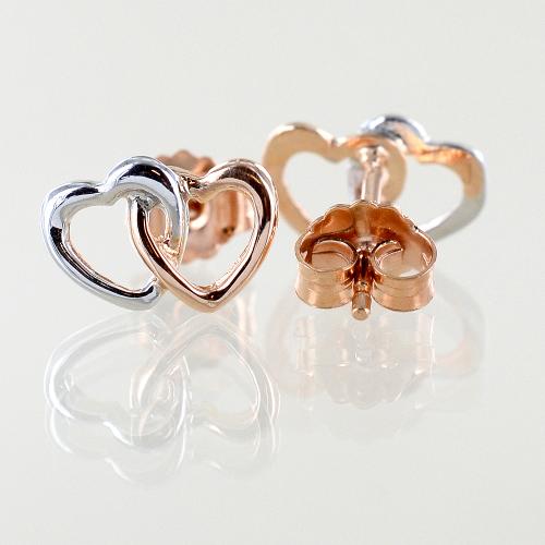 Orecchini A Cerchio Cuore Oro 18K – Con Cristalli Zirconi, Lussuosi, Donna - Foto 1