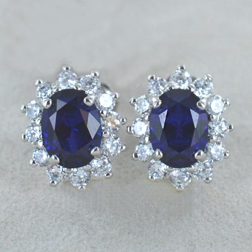 Orecchini Pendenti NANA In Argento Sterling Con Zirconi Pure Brilliance E Aste In Oro 14k - Scegli La Pietra Da 4.0 A 7.5 Mm