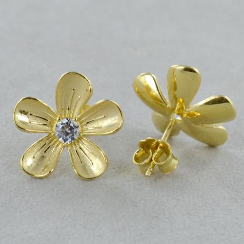 Grandi Orecchini A Petalo Oro 12 Cm – Foglie E Fiori In Metallo, Stile Fata/Ninfa, Moderni