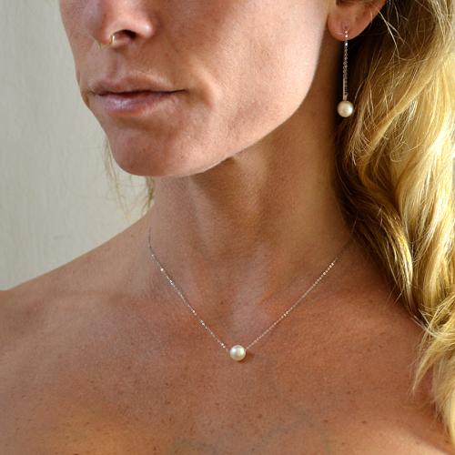 Orecchini Donna In Oro Bianco A Monachella Con Perle. Gioielli Fatti A - Foto 14