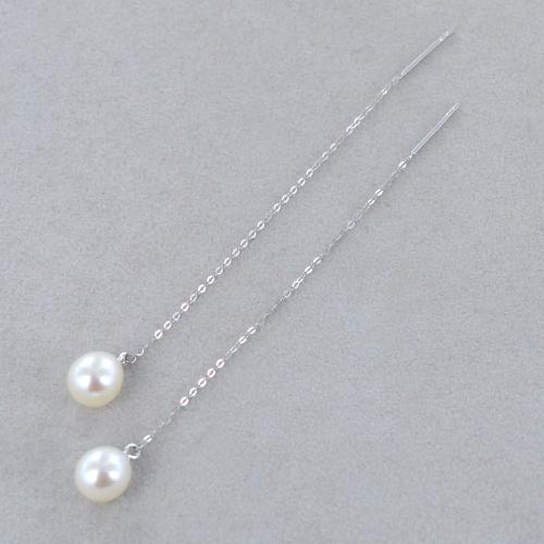 Orecchini Pendenti Con Perle D'acqua Dolce. Perle Bianche Da 6,5-7 Mm - Foto 7