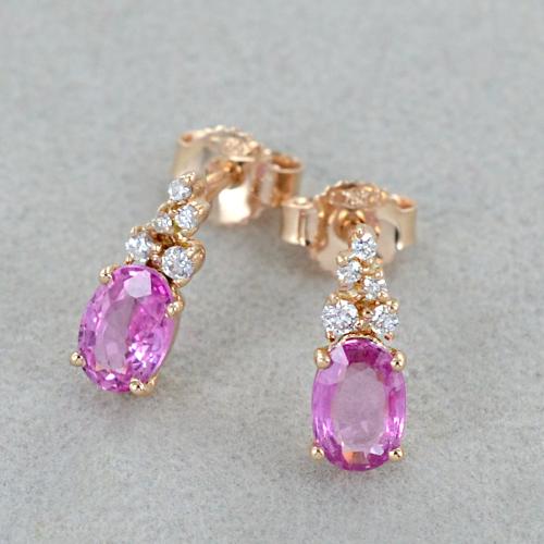 Cristallo Zirconia Cubica Gemma Orecchio Borchie Rosa Placcato - Foto 11