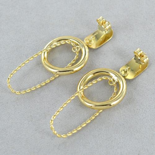 Orecchini Pendenti In Oro Giallo 18k Con Rubini Sfaccettati Da 3 Mm E Dischi – Nuovi Con Etichette