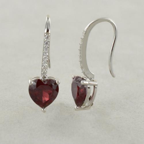 Argento Sterlng Collana Con / Petre Zrcon Cubc Condolo Cuore