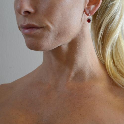 Orecchini In Argento Con Rubini E Zirconi ROUGE MABINA 563751 &ndash; Punto Gioielli
