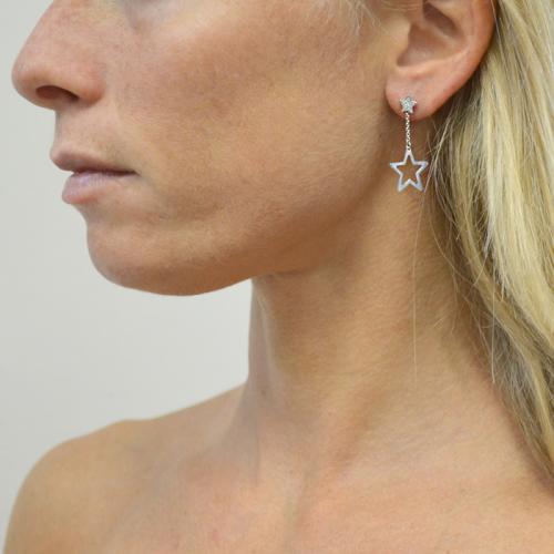 Orecchini oro bianco pendenti sale