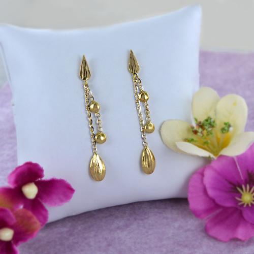 Ivy Gems Orecchini Pendenti Oro Giallo 9K Con Topazio Blu – 1,7 Cm – Gioiello Certificato Con Confezione Regalo