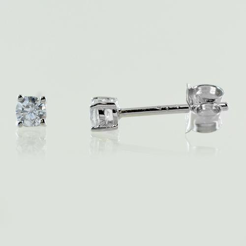 Orecchini A Bottone In Argento Sterling Con Zirconi Gialli