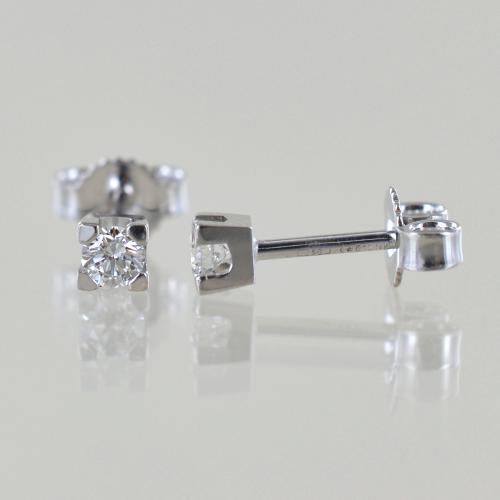 Orecchini punto luce medi con diamanti carati 0.20 G Gioielloro