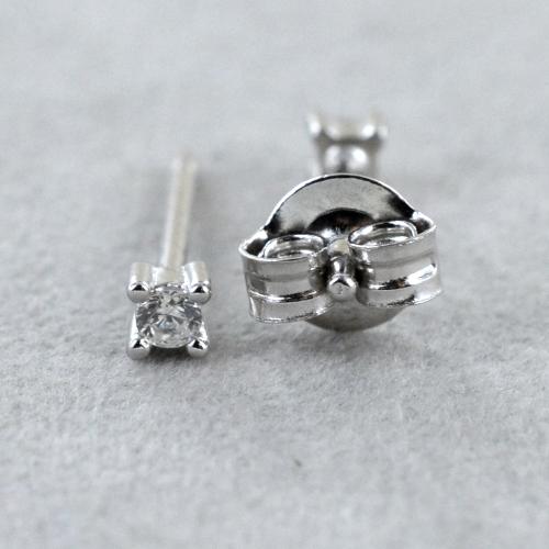 2 Paia Orecchini A Croce In Argento 925 Con Zirconi, Set Donna Uomo Bambino, Color Argento E Oro, Ipoallergenici - 5
