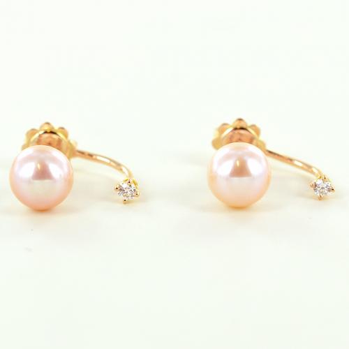 KnSam Orecchini in oro rosa 18 carati 750, orecchini da donna con diamanti oro rosa Au750, orecchini boho veri gioielli in oro rosa, Oro rosa 18 carati ( 750), Diamante