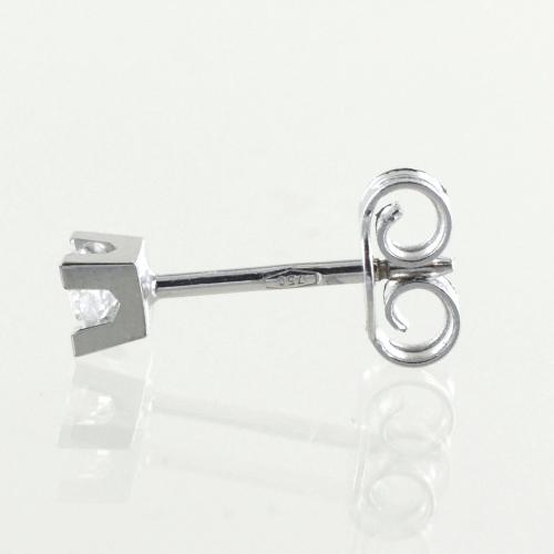 Acquista Orecchino da uomo Beartic in taglio Princess 0.08 Carati , Oro Bianco 375 Diamante