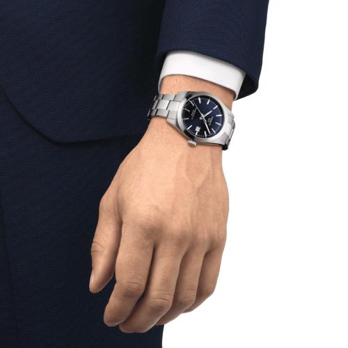 Tissot Orologio Automatico Cronografo T1244271604100 - Quadrante Blu, Cinturino Pelle Marrone, Swiss Made, 43mm