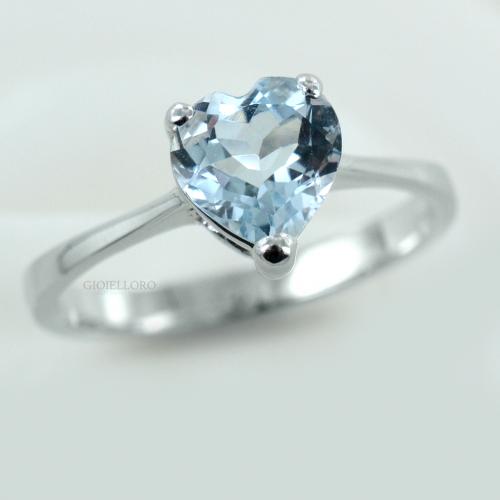 Anello acquamarina cuore discount