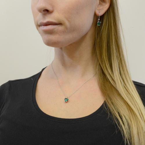 Flalè Gioielli - Bronzallure Set Collana e Orecchini Pendenti con Doppio Elemento Smaltato Cuore e Maglia Ovale – FLALÈ Gioielli