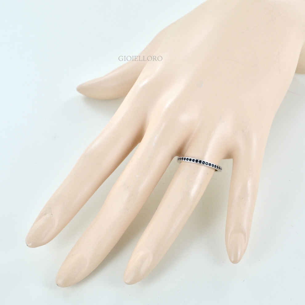 Anello Eternity Intrecciato In Argento E Pavé - Amabile - Foto 13