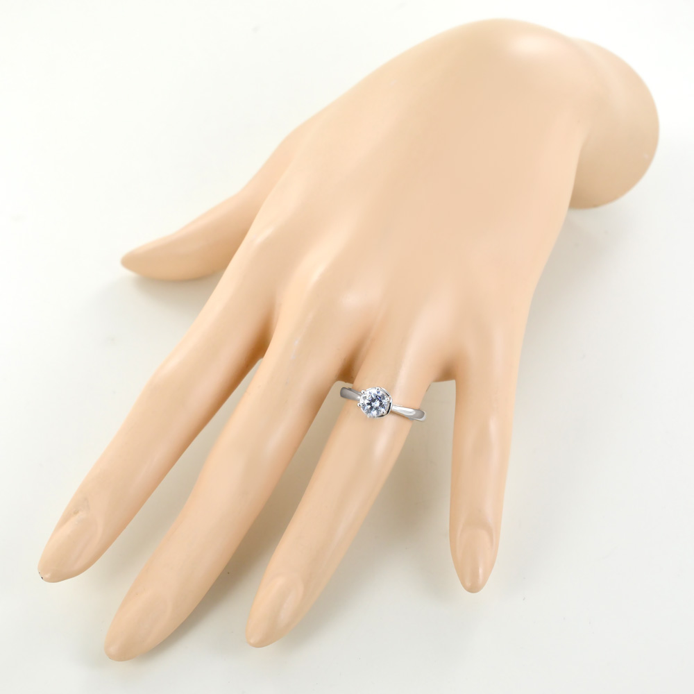 Anello solitario argento e zircone sales