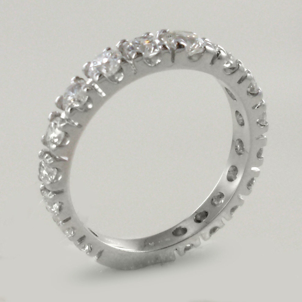 Fedina Donna Anello Eternity Zakk - Argento 925 Con Zirconi, 2 Mm, Per Fidanzamento E Anniversari Anelli Argento Con Zirconi