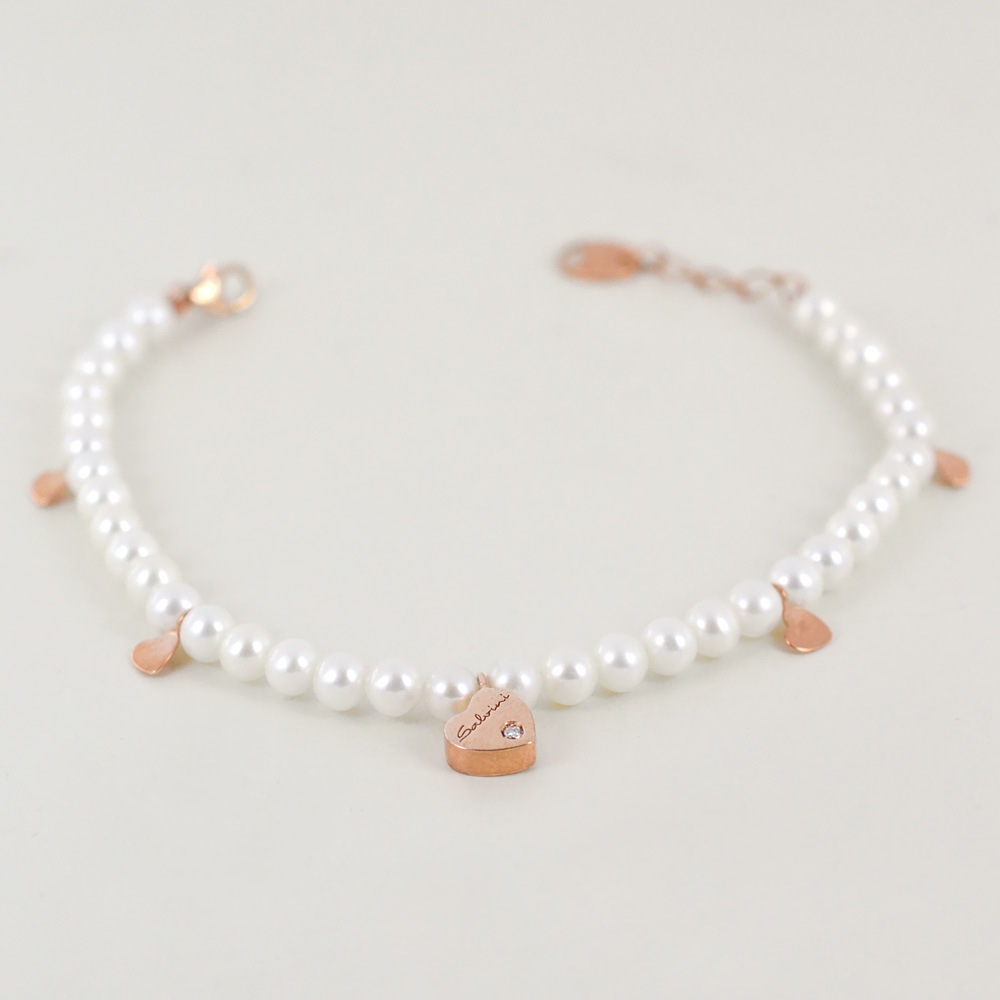 StarAppeal Braccialetto dell'amicizia con cuore, con perle, misura