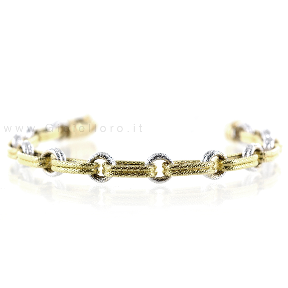 Braccialetto Alla Caviglia Con Maglie Rol&ograve; A Forma Di Cuore In Oro Giallo 10k, 10" - Italia