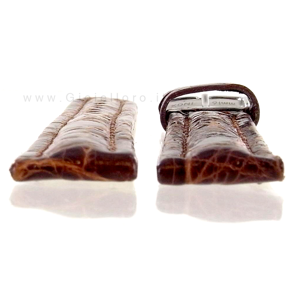 CINTURINO DI RICAMBIO MORELLATO IN PELLE COCCODRILLO MARRONE 18 MM |  Gioielloro