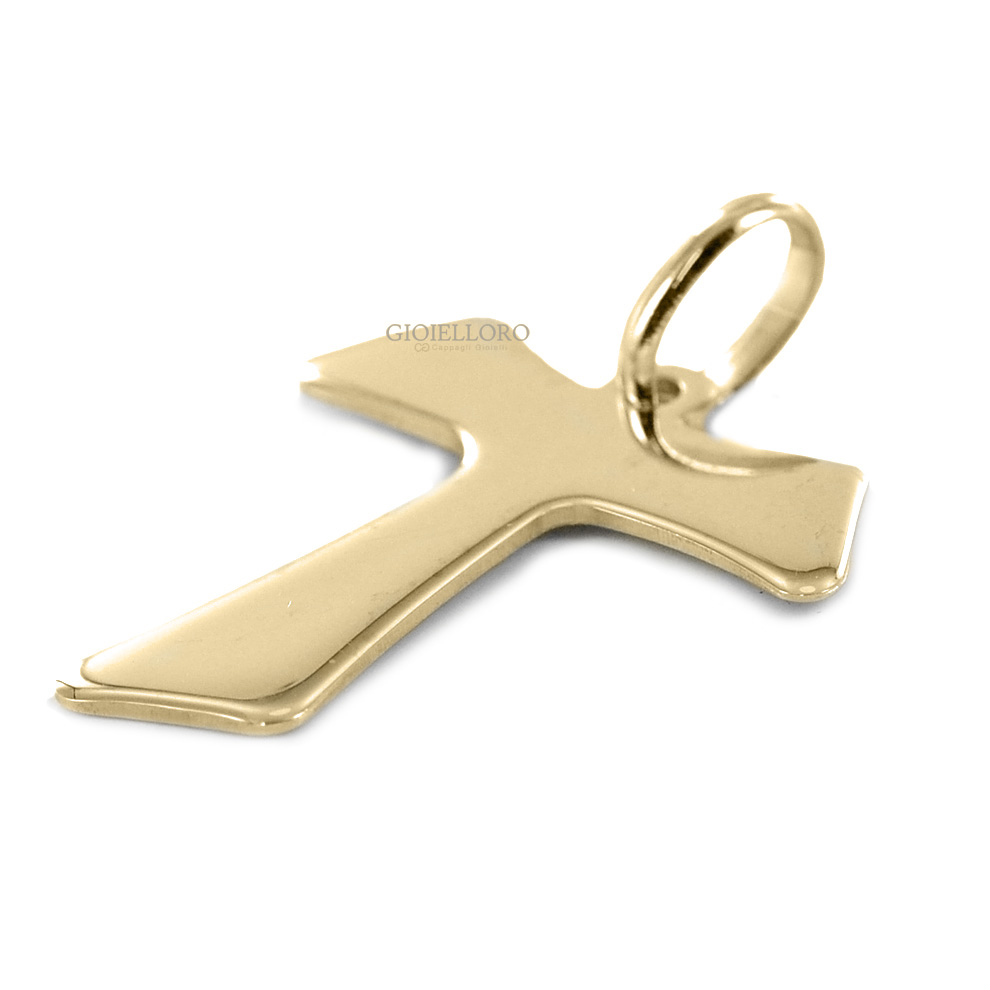 Ciondolo Croce Piccola Oro Giallo Bianco 18kt - Foto 4