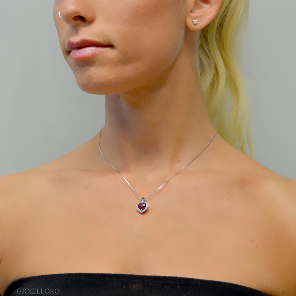 Collana in acciaio con pendente arcobaleno e zirconi - NOMINATION
