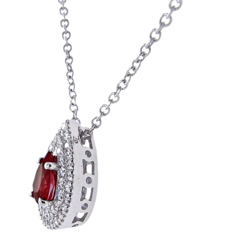 Collana Ciondolo Rubino E Diamanti - 0.65 Ct. - Cosmo Gioielli - Foto 14