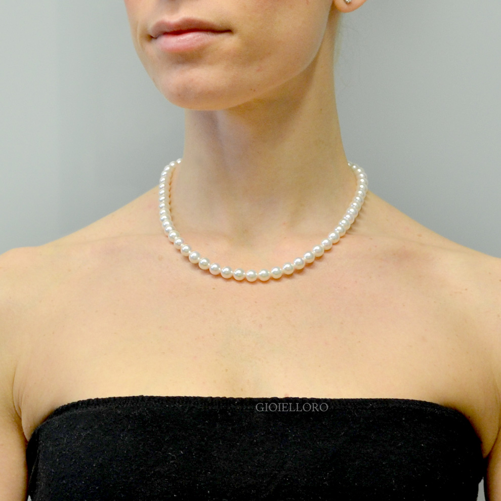 Autentica collana di perle K18YG Akoya 8 mm #270 004 053 3275