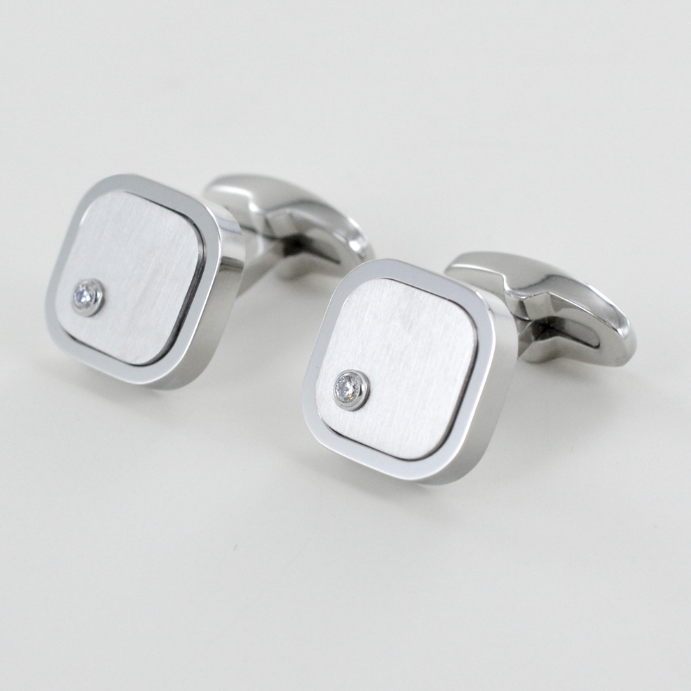 Gemelli Comete in acciao con diamanti