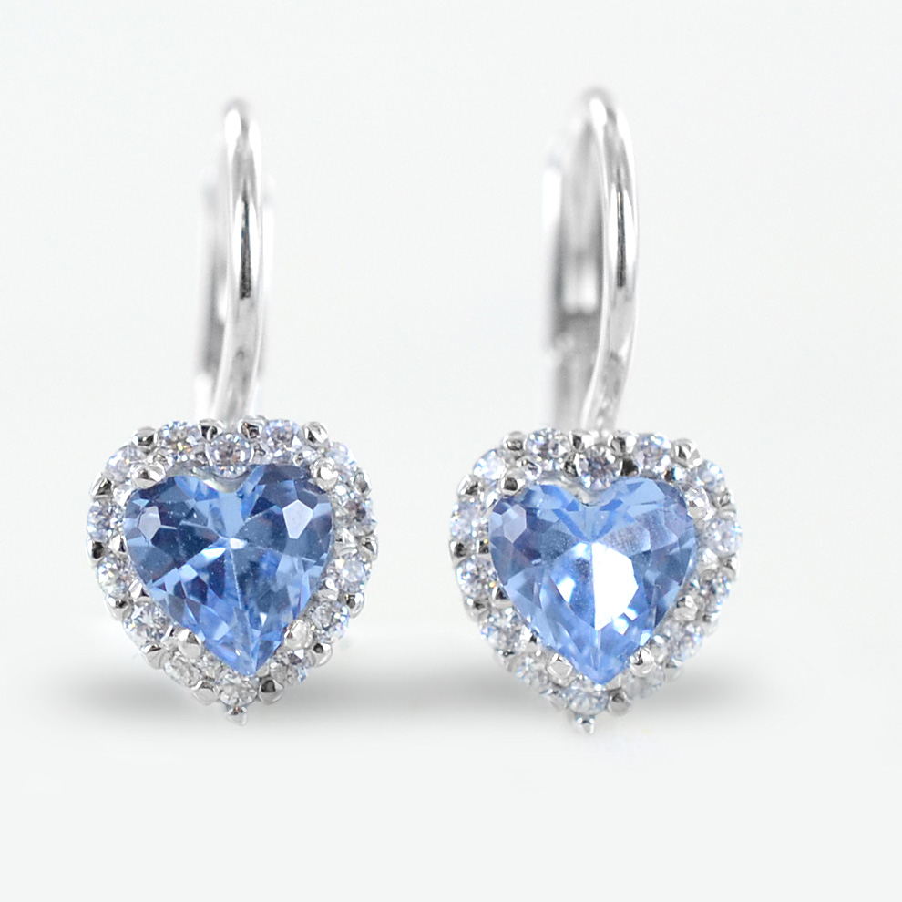 Orecchini acquamarina cuore