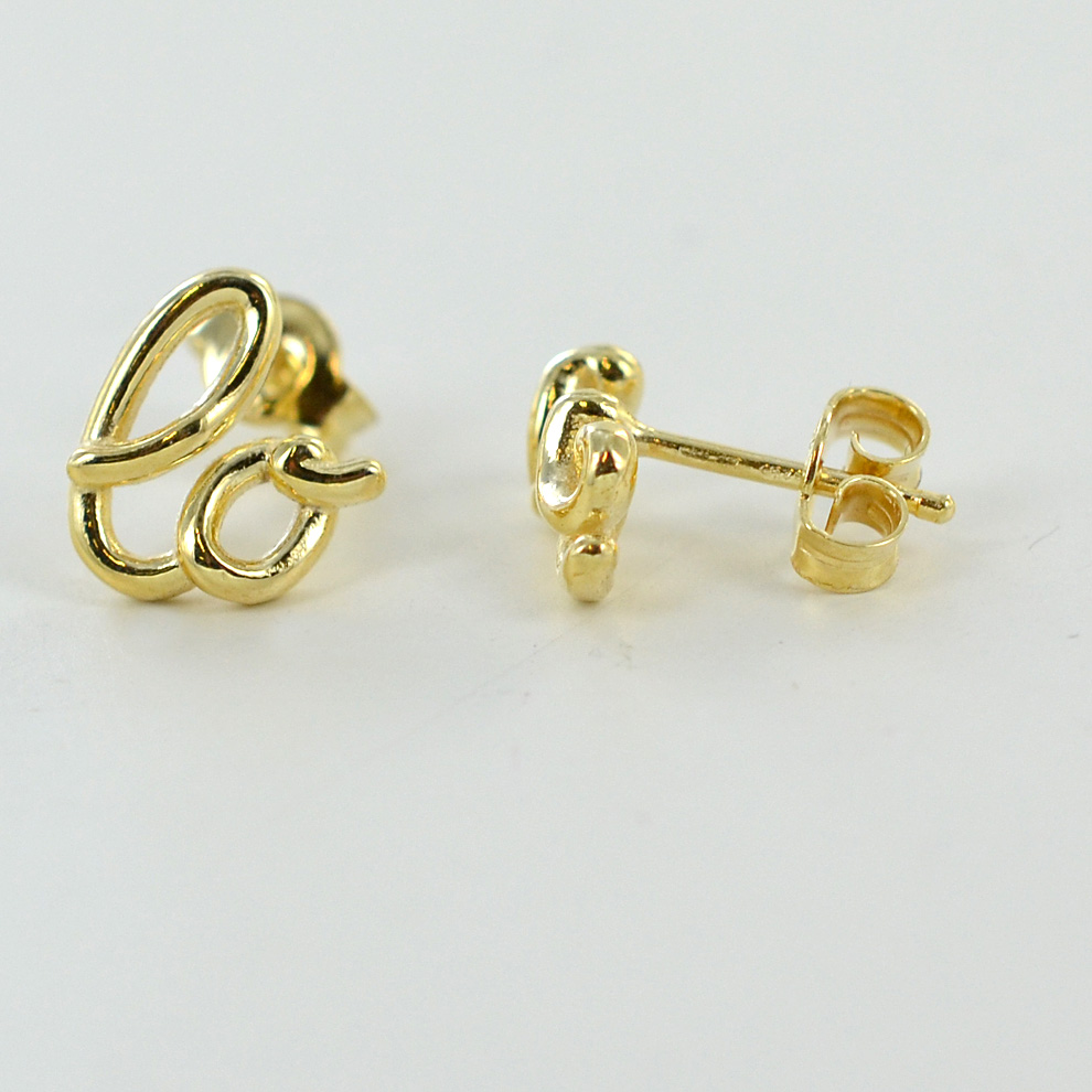 Orecchino In Argento 925 Con Scritta Love - Gancio Francese - Gioiello Per Orecchio Destro Non Forato - QE1088-RX1