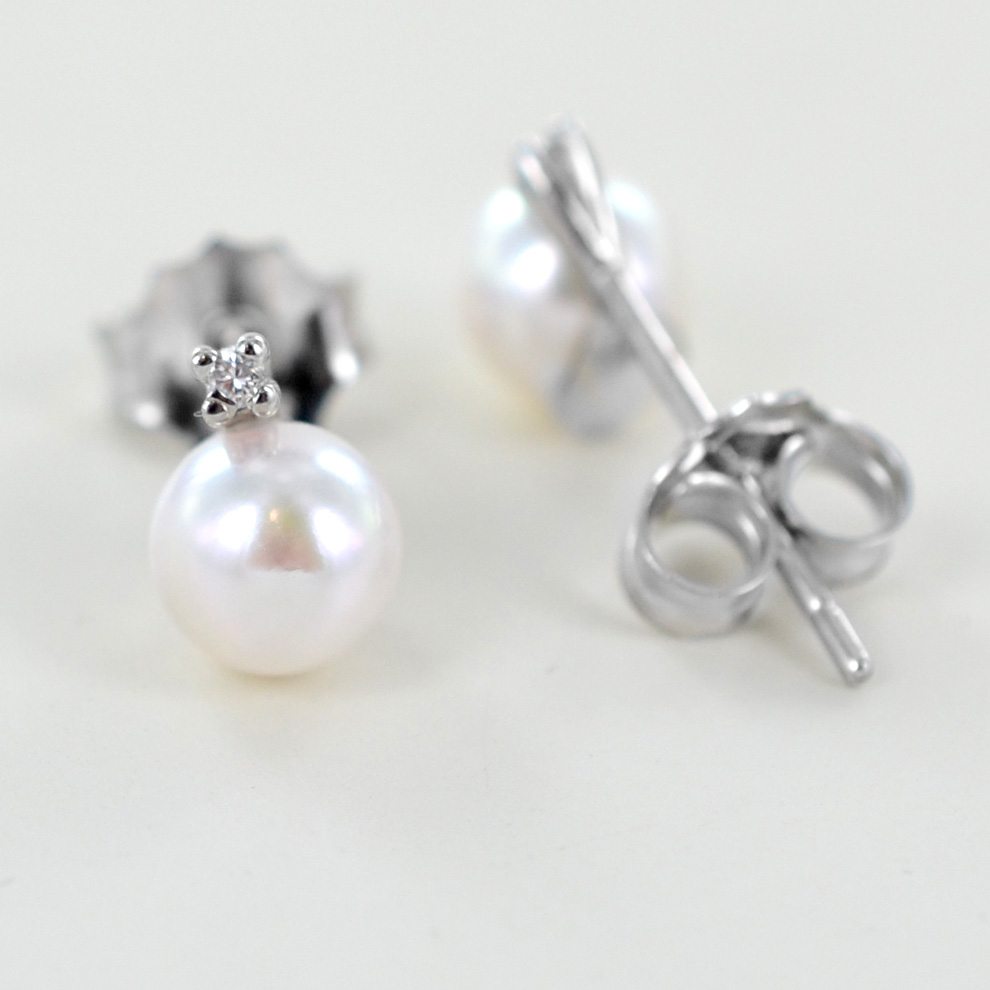 Orecchini In Argento Donna Orecchini A Borchie Perle D'acqua Dolce - Foto 5