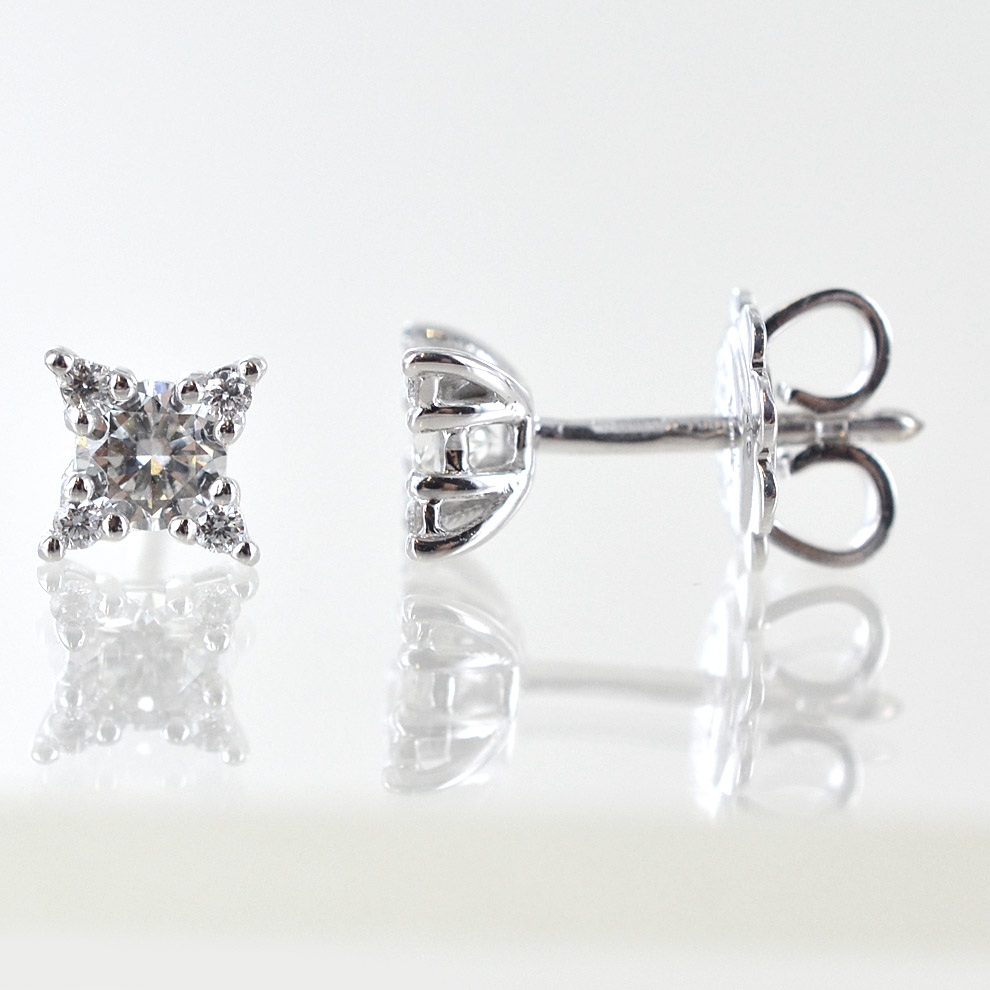 HinDaLi Stella Luna Punto Luce Orecchini Argento 925 per Donna Bambina - Orecchini Sole Luna Stelle con Zirconi e Diamant Piccoli a Bottone