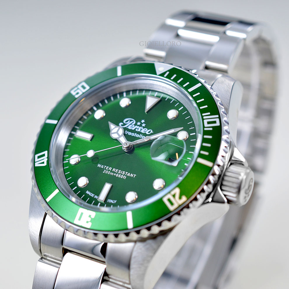 Orologio Perseo Modello Submariner al Quarzo Verde 6789 | Gioielloro.it -  La tu