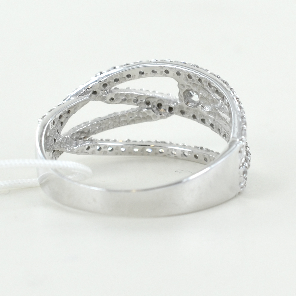 Anello A Fascia In Argento E Zirconi - Ottaviano Vintage