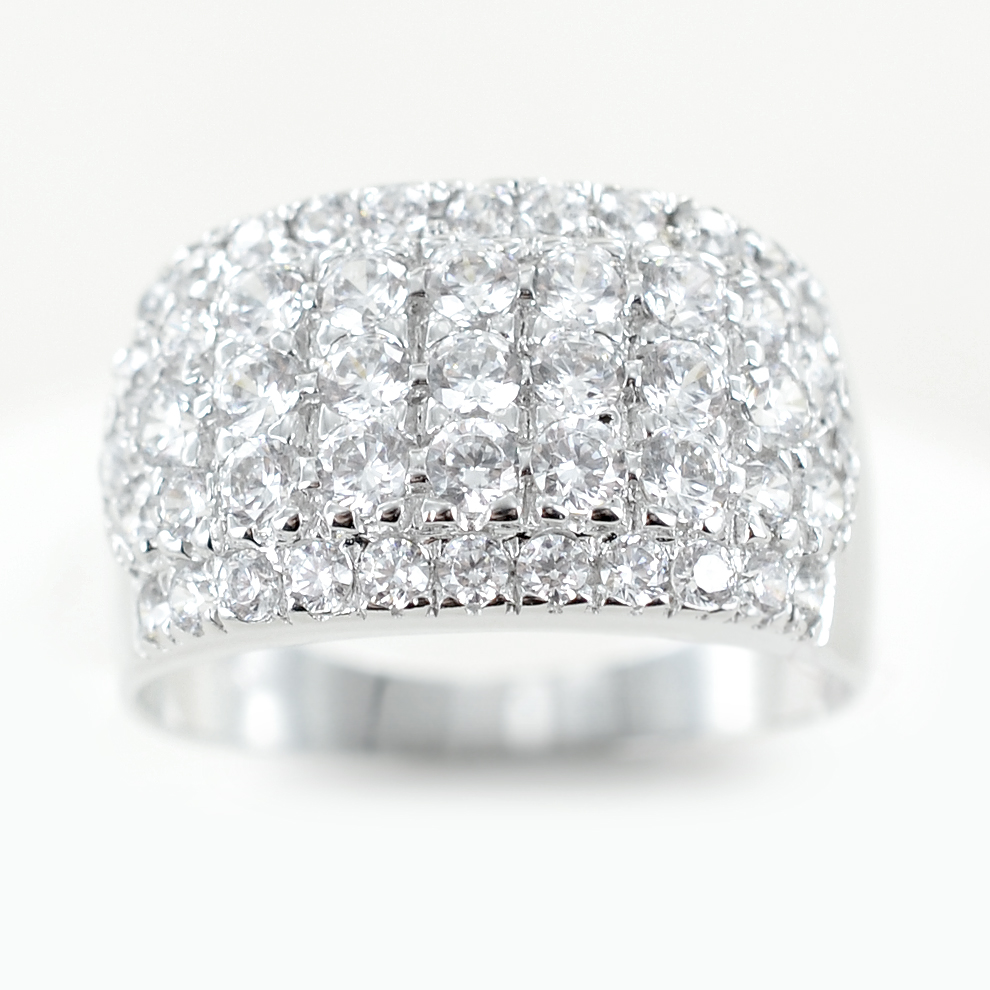 Anello Di Fidanzamento A Forma Di V Con Zirconi Cubici – Argento Placcato – Jewelryboxes - Foto 4