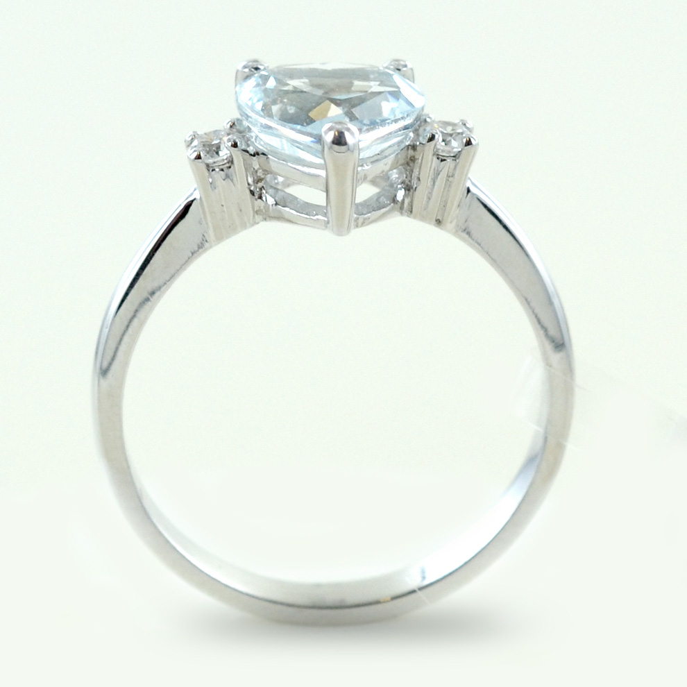 Anello Da Uomo In Argento 925 Con Acquamarina Creata 0,45 Ctw, Placcato Oro Bianco 14K, Personalizzabile