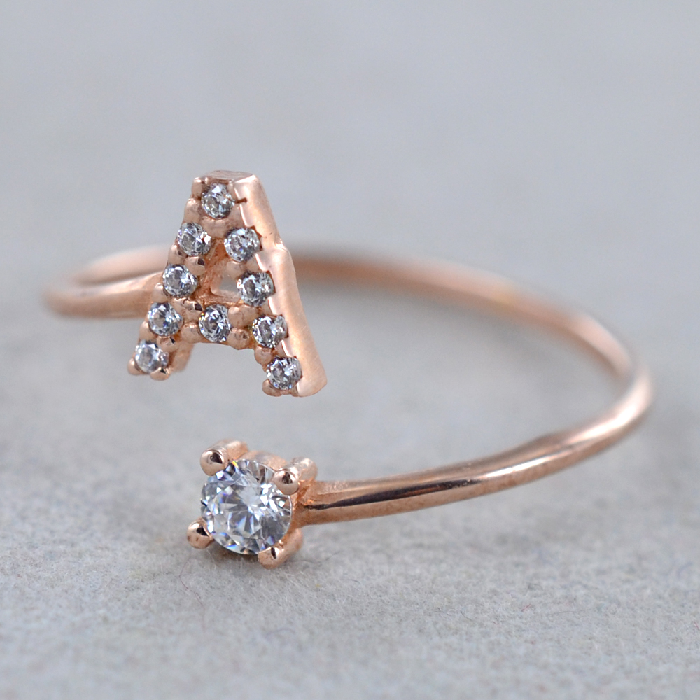 Anello Impilabile Con Lettera Iniziale – Design Farfalla In Acciaio Inossidabile – Regolabile – Gioiello Sottile E Delicato Per Donna - 2