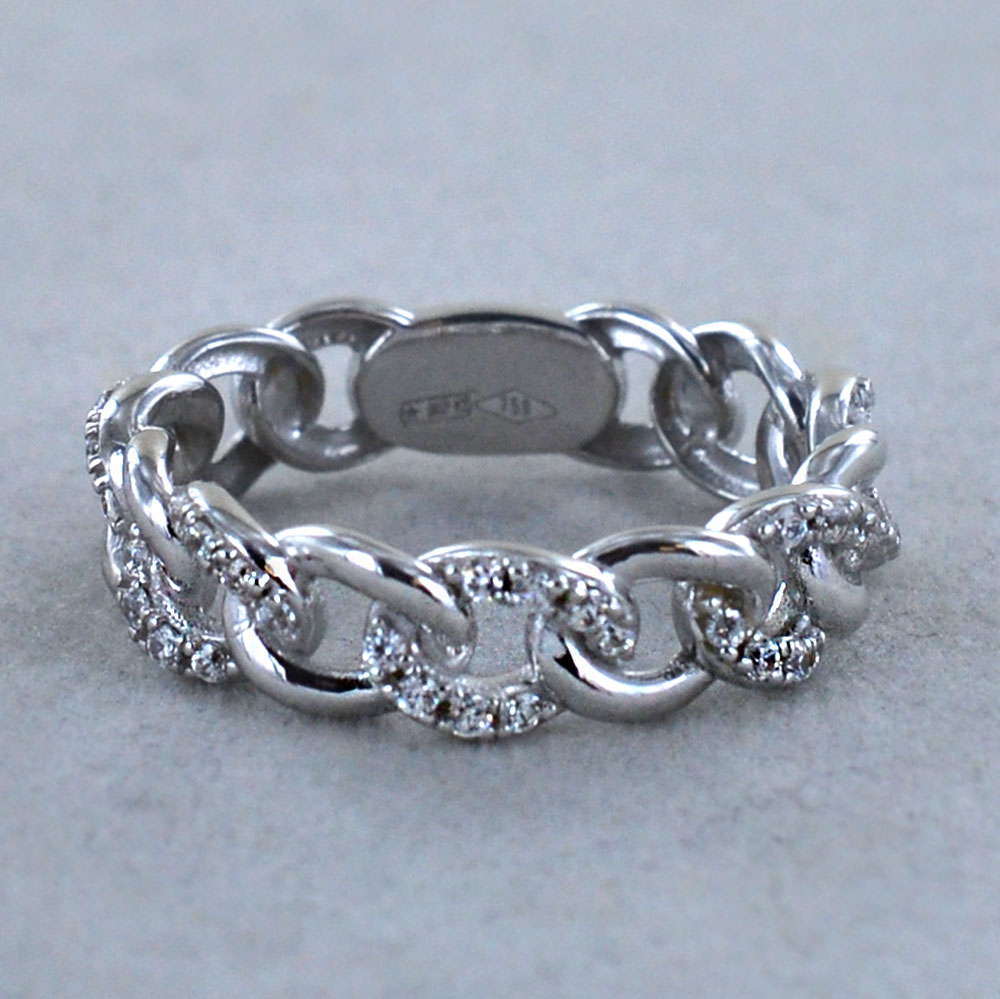 Anello catena oro bianco deals