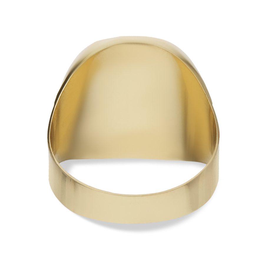 Anello in oro giallo 18 Kt 750/1000 con zircone e pietra onice da uomo
