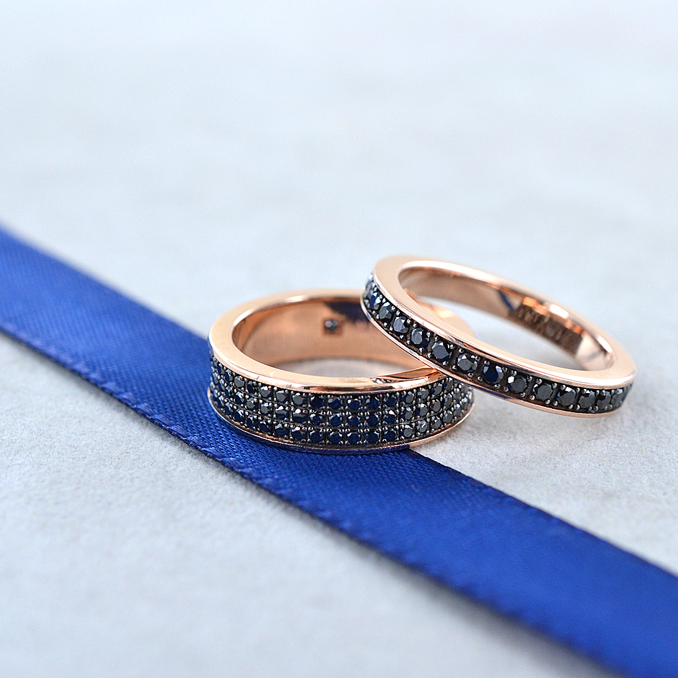Anello Fede Nuziale ATOP Classic Uomo – 8mm, Tungsteno, Colori Oro Rosa/nero/blu/argento - 5